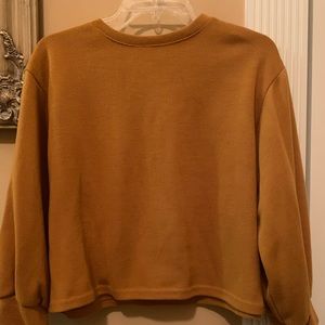MUSTARD CROPPED CREW NECK